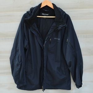Marmot black waterproof fully lined jacket w hood